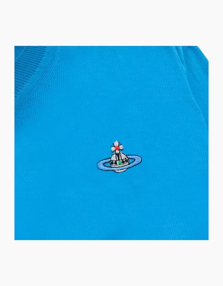 Vivienne Westwood V Neck Knitted Jumper Sky Blue