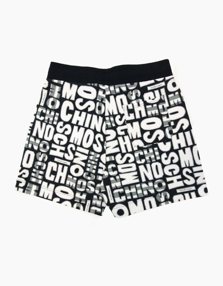 Moschino Underwear All Over Print Shorts White/black 1555