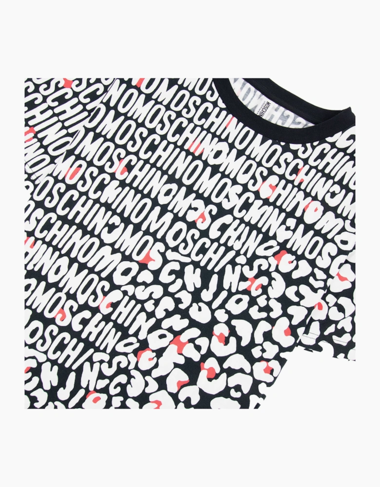Moschino Underwear Leopard Print T Shirt White/black 5118
