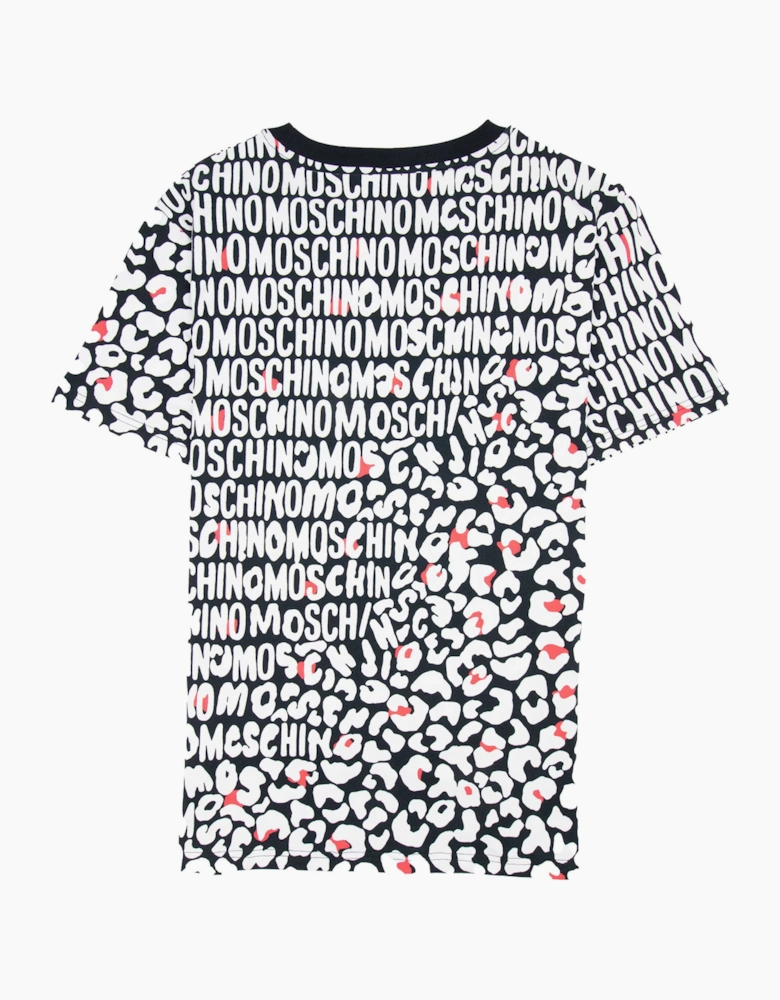 Moschino Underwear Leopard Print T Shirt White/black 5118