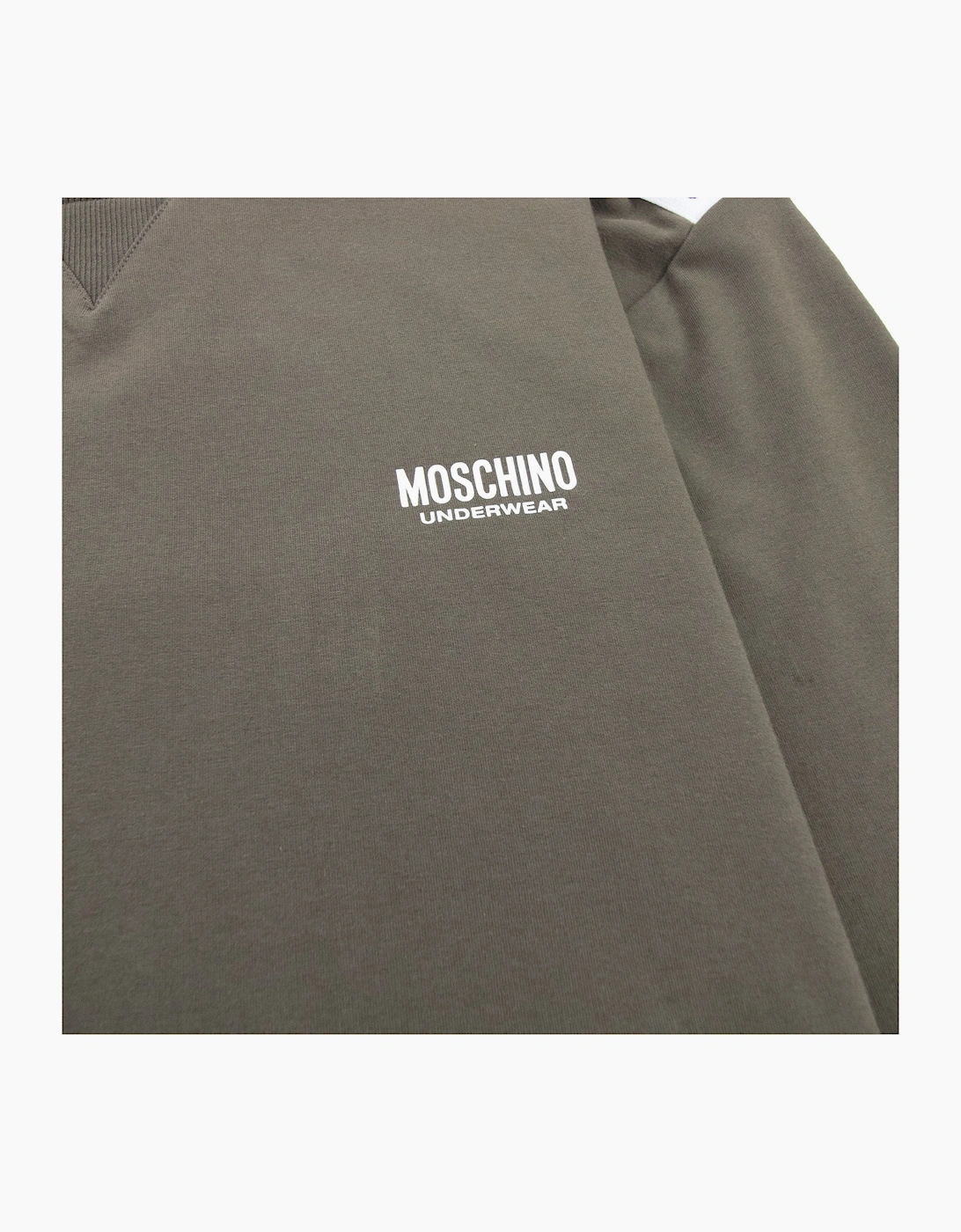 Moschino Underwear Shoulder Tape Crew Neck Sweatshirt Khaki