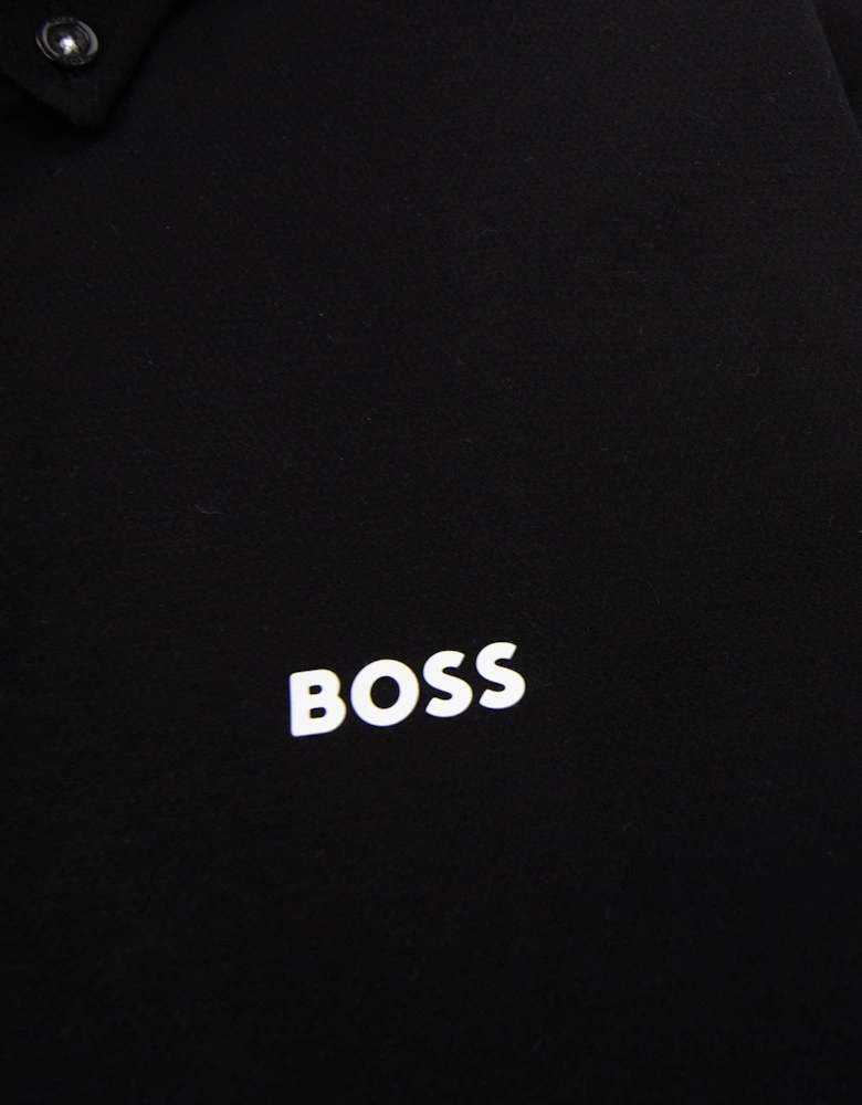 Hugo Boss Regular-fit Shirt In Knitted Wrinkle-resistant Cotton Black 002