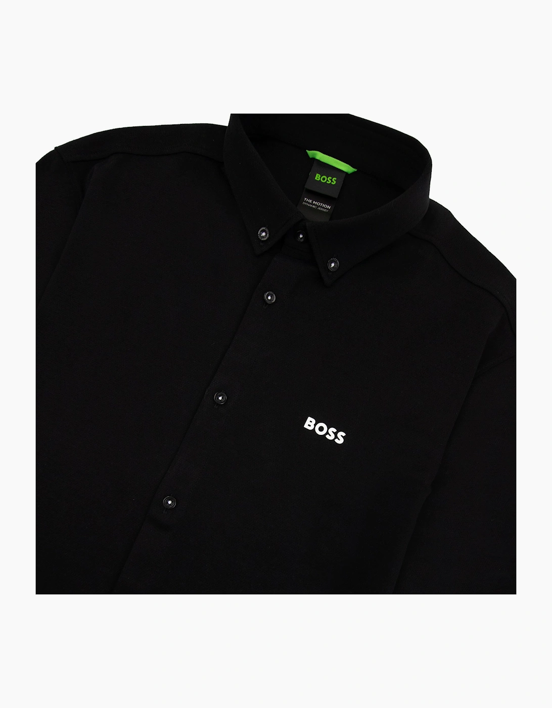 Hugo Boss Regular-fit Shirt In Knitted Wrinkle-resistant Cotton Black 002