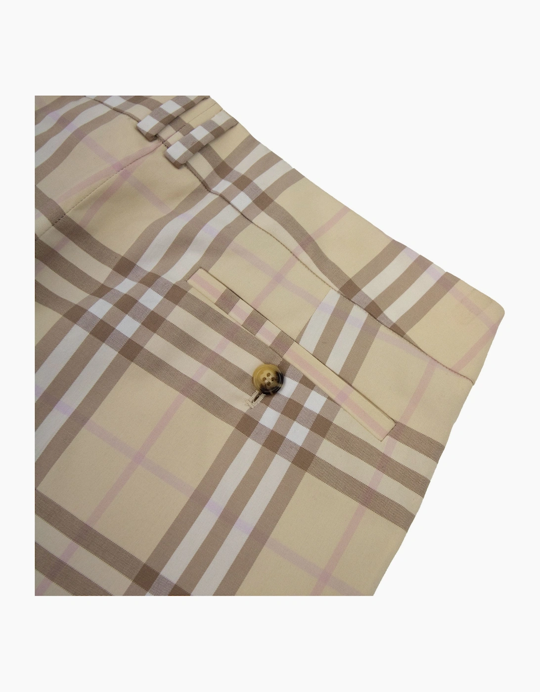 Burberry Woman Selbourne Check Long Shorts Camel