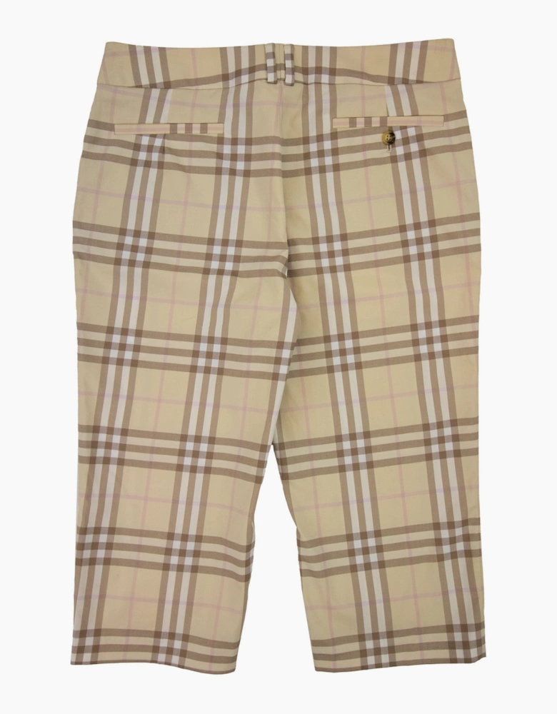 Burberry Woman Selbourne Check Long Shorts Camel