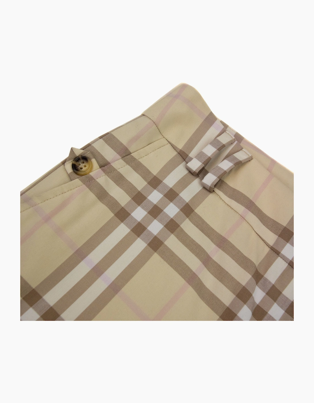 Burberry Woman Selbourne Check Long Shorts Camel
