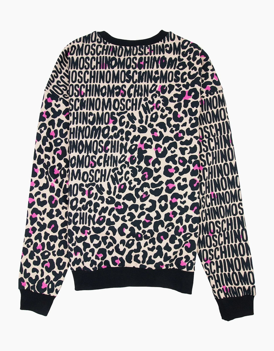 Moschino Underwear Leopard Print Crew Neck Sweatshirt Camel/black 1003