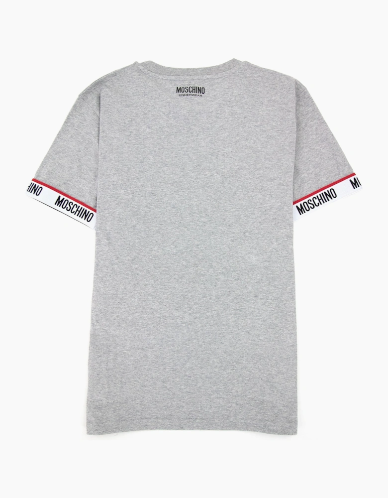 Moschino Underwear Tape Cuff Sleeve T Shirt Grey 0489