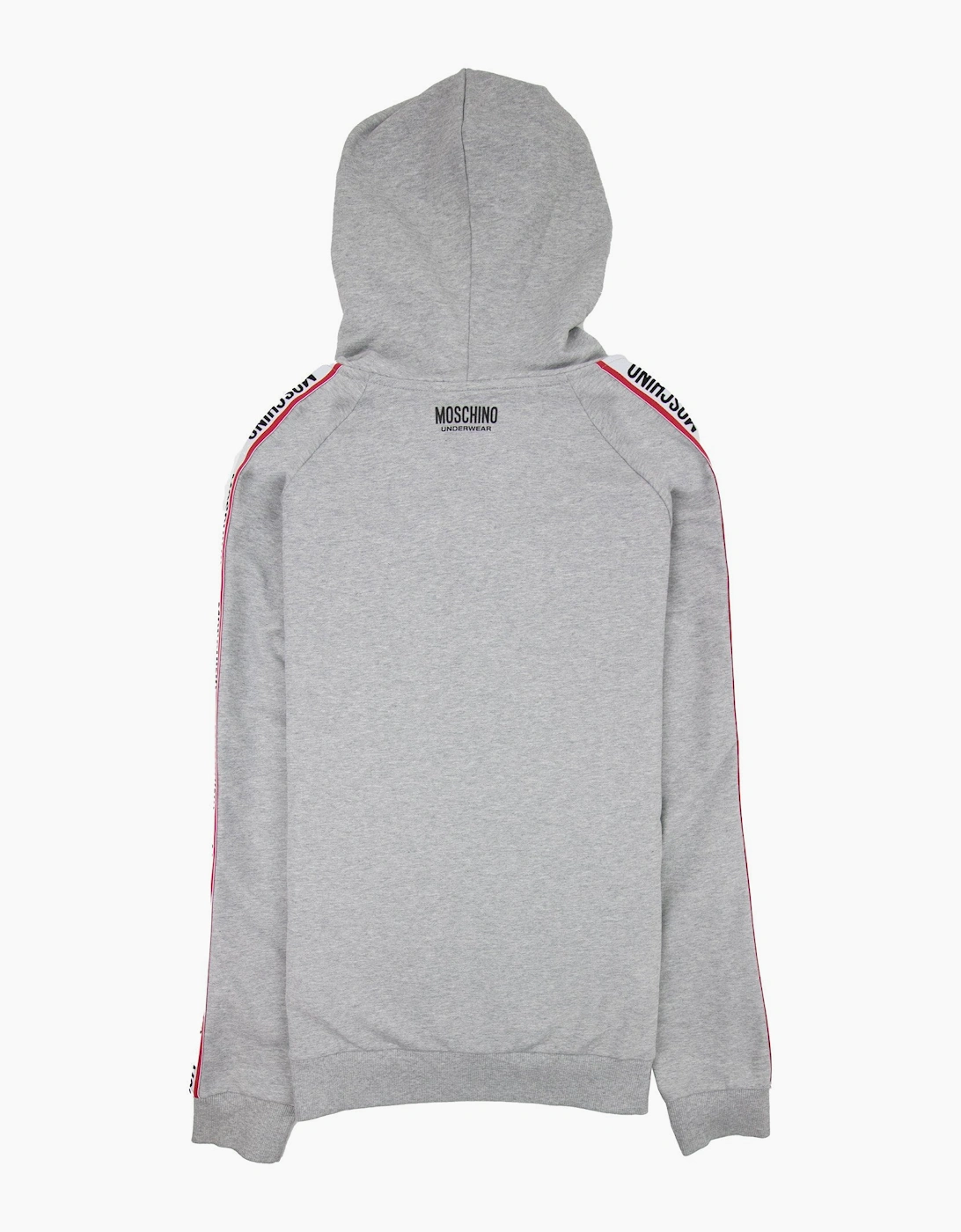Moschino Underwear Arm Tape Logo Zip Up Hoody Light Grey