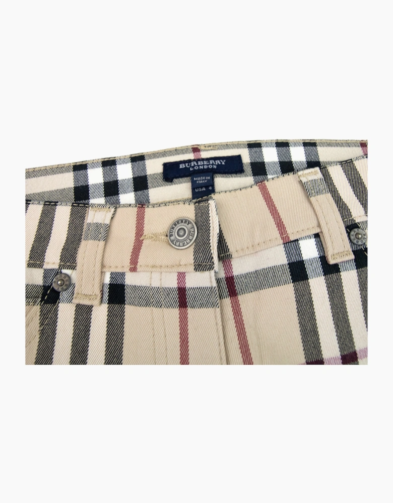 Burberry Woman Maidstone Check Trouser Beige 001
