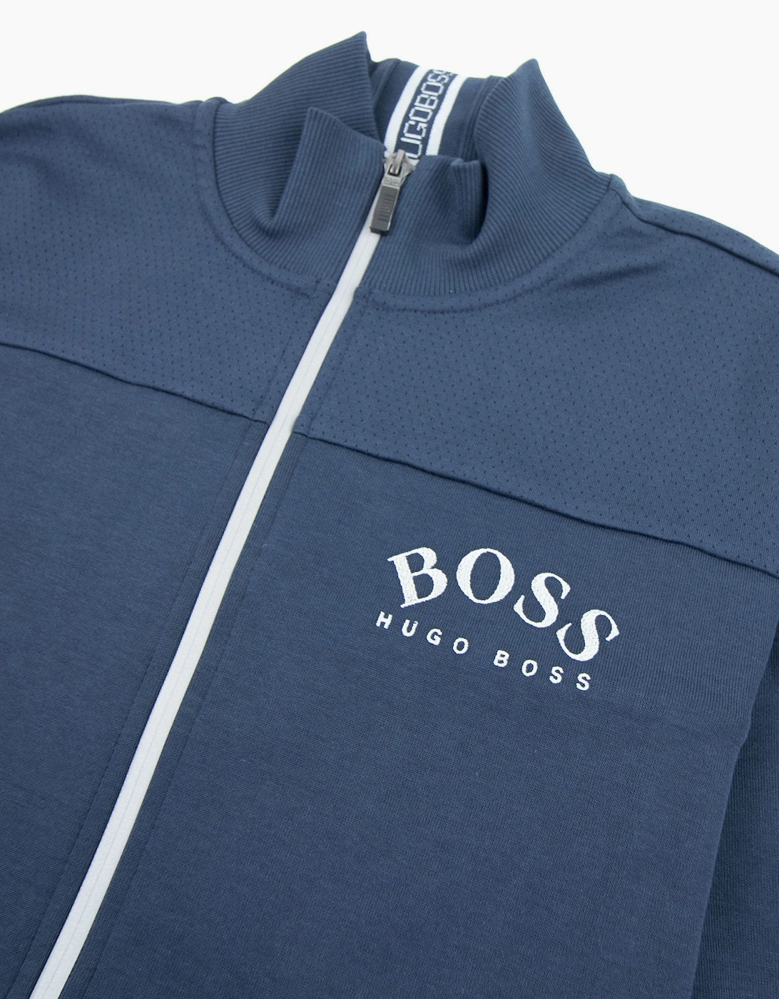 Hugo Boss Curved Logo Skaz Win Zip Up Sweat