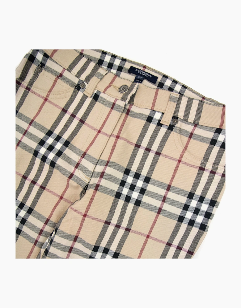 Burberry Woman Maidstone Check Trouser Beige 001