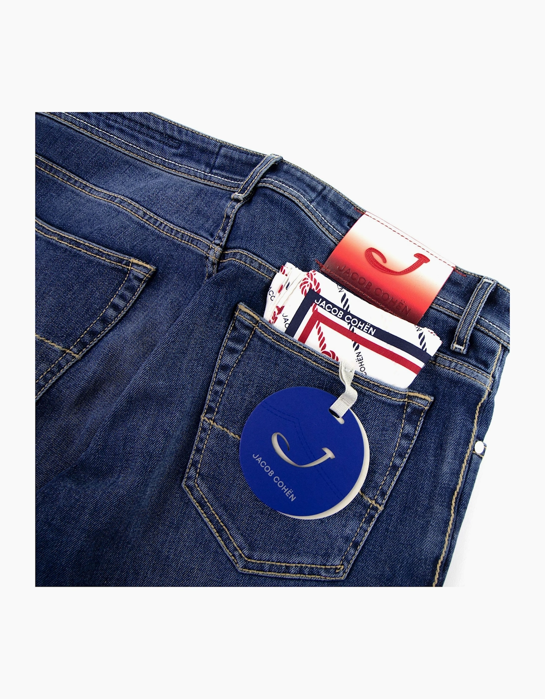 Jacob Cohen J688 Red Fade Patch Jeans Denim