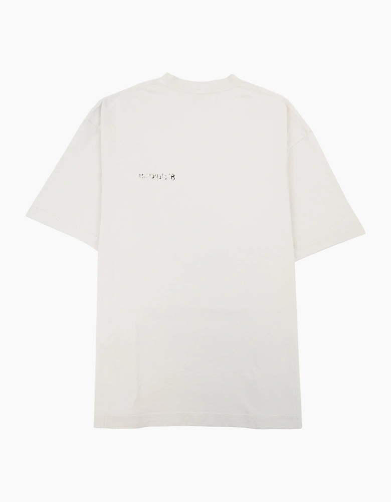 Balenciaga Painted Logo T Shirt White 9081