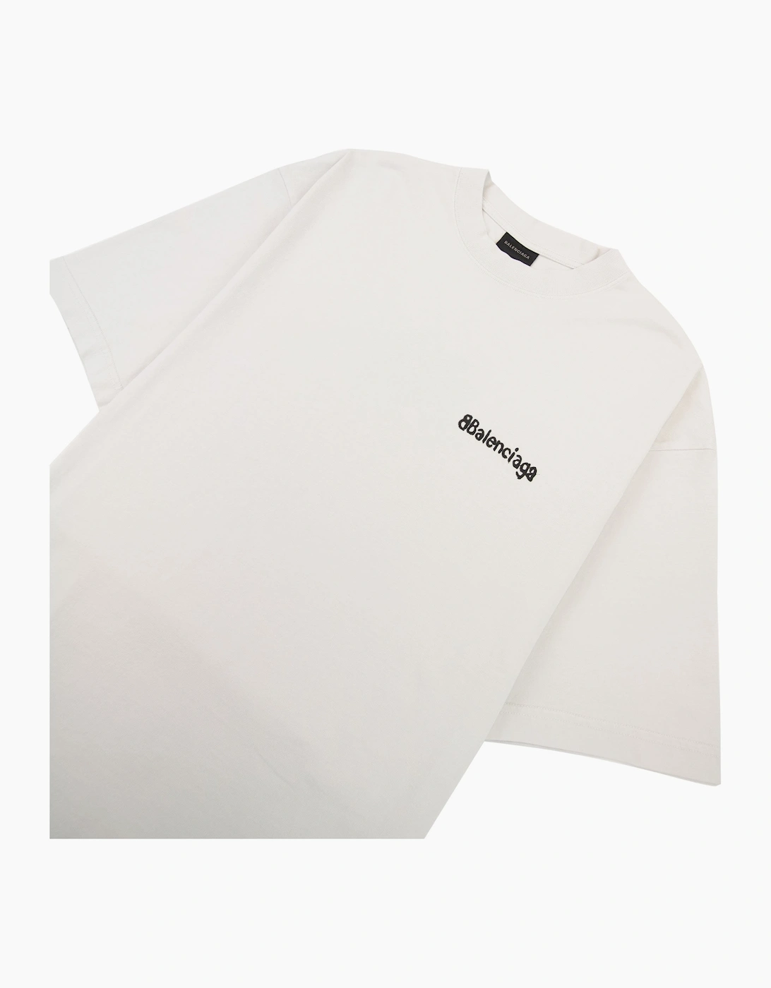 Balenciaga Painted Logo T Shirt White 9081