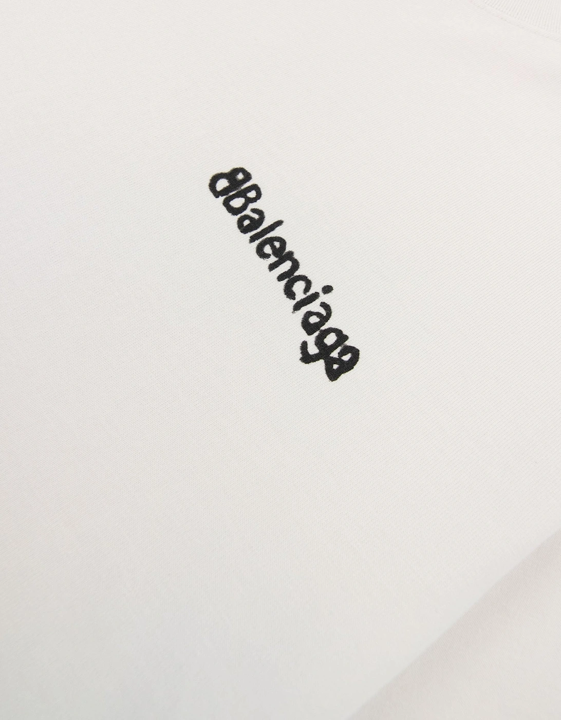Balenciaga Painted Logo T Shirt White 9081