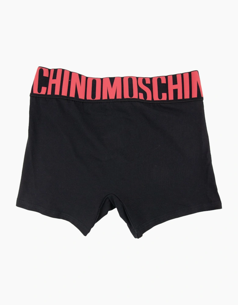 Moschino Underwear Logo Print Stretch Cotton Trunks Black