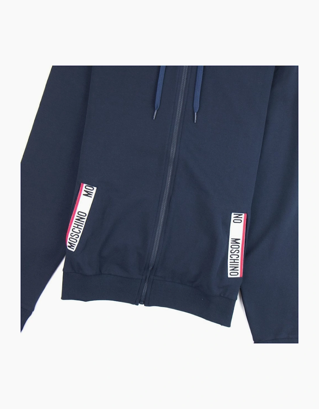 Moschino Underwear Pocket Tape Logo Hoody Dark Navy