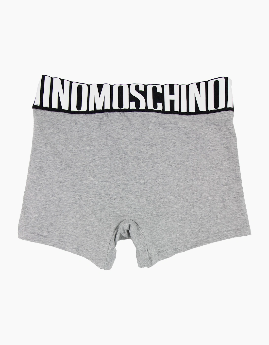 Moschino Underwear Logo Print Stretch Cotton Trunks Grey