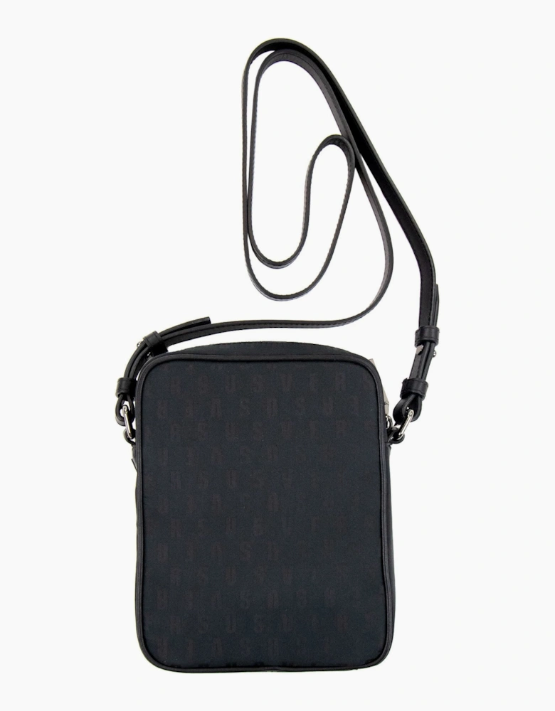 Versace Versus Nylon Jacquard Messenger Bag Black