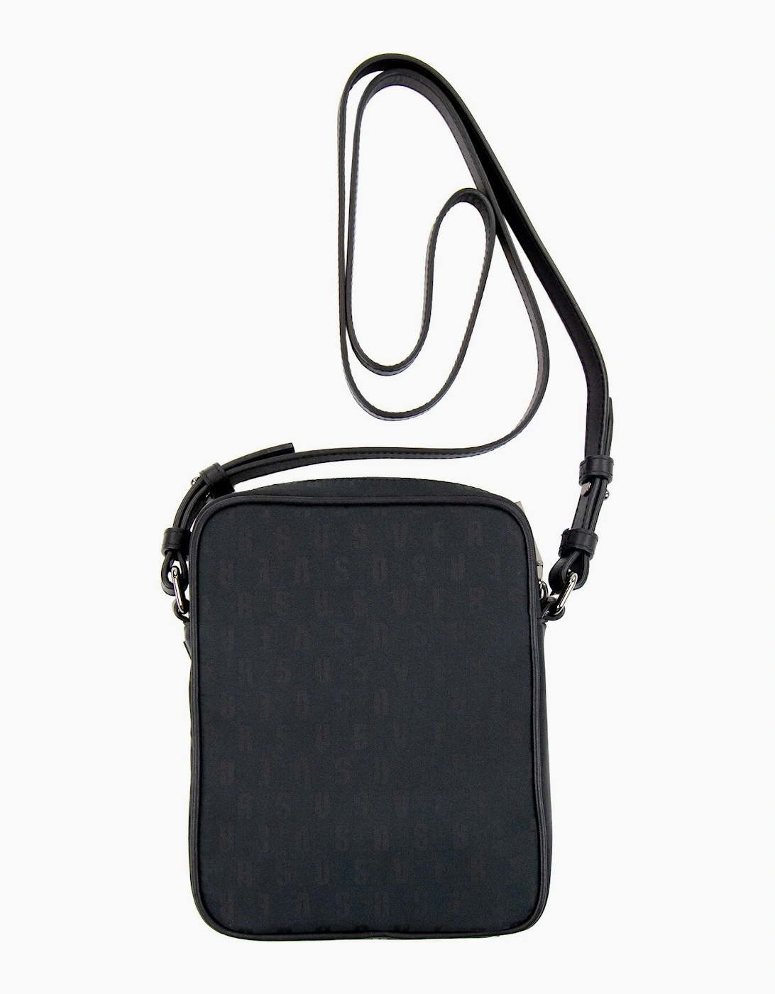 Versace Versus Nylon Jacquard Messenger Bag Black