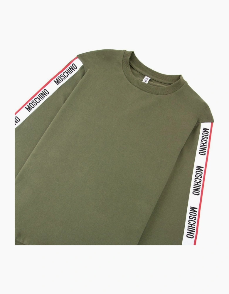 Moschino Underwear Tape Logo Arm Sweatshirt Khaki 0430