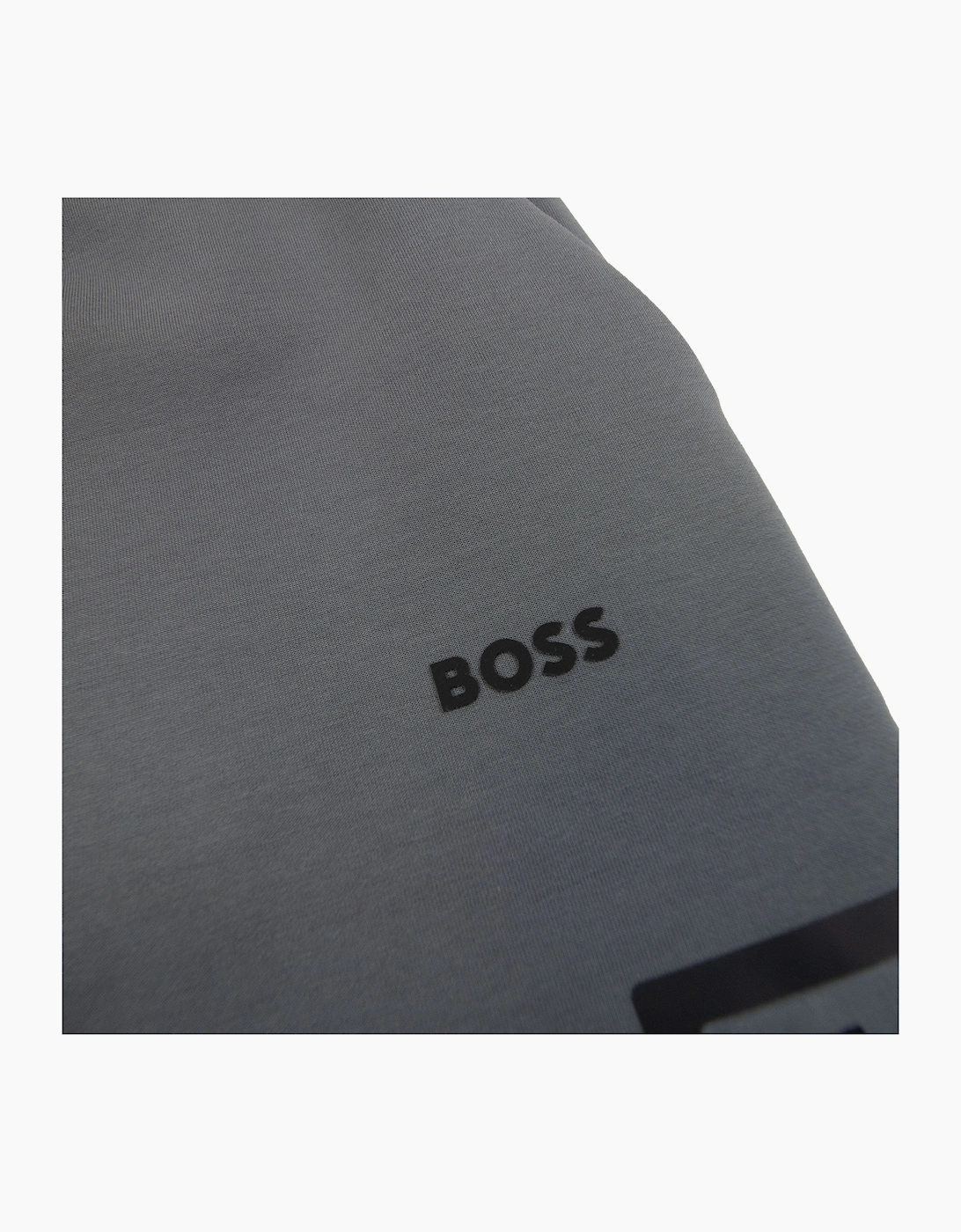 Hugo Boss Hariq Cotton-blend Tracksuit Bottoms With Decorative Reflective Logo Dark Grey