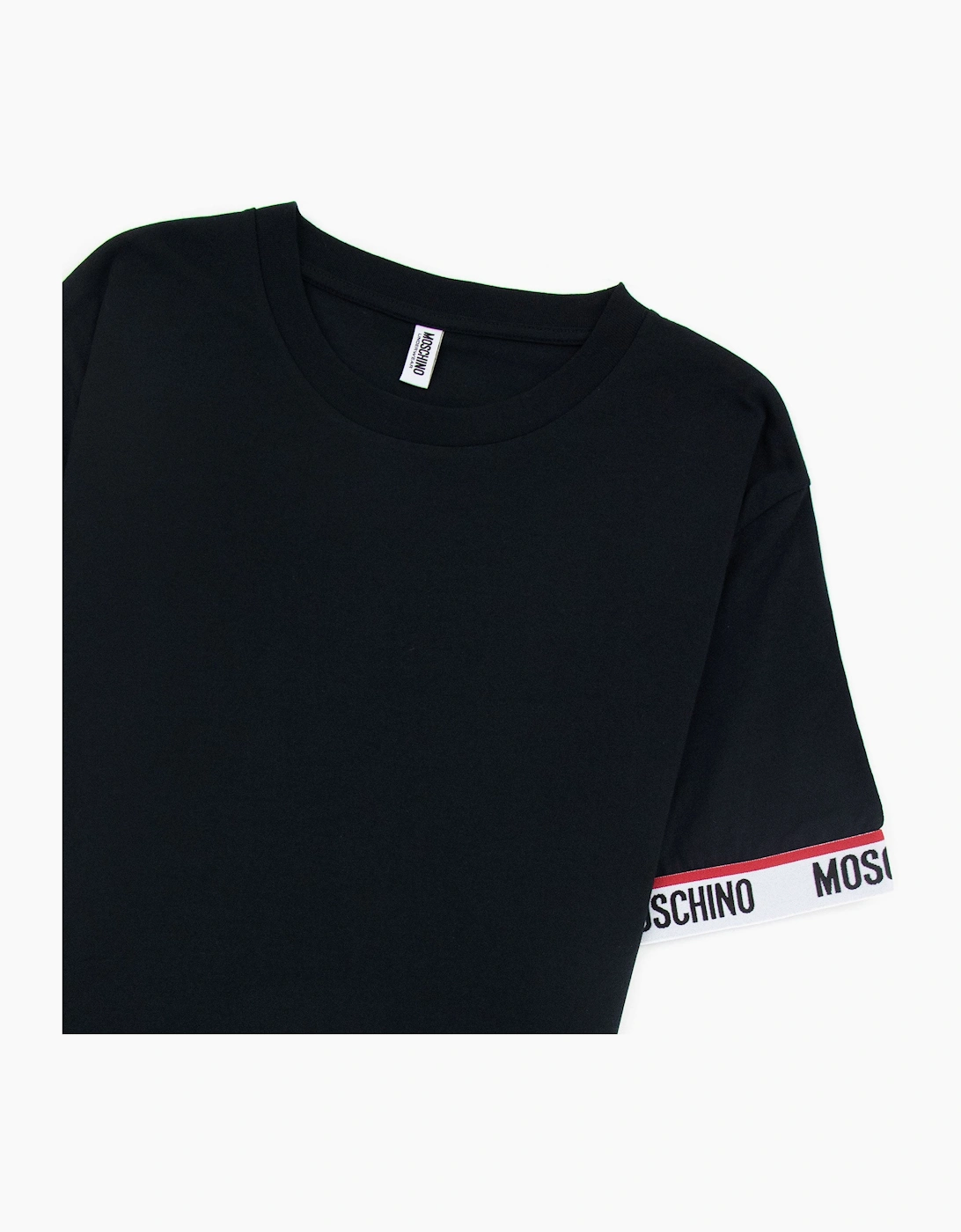 Moschino Underwear Tape Cuff Sleeve T Shirt Black 0555