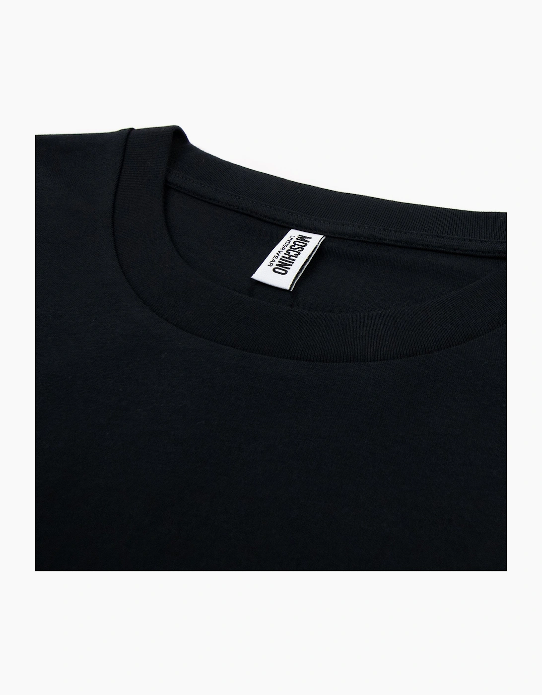 Moschino Underwear Tape Cuff Sleeve T Shirt Black 0555