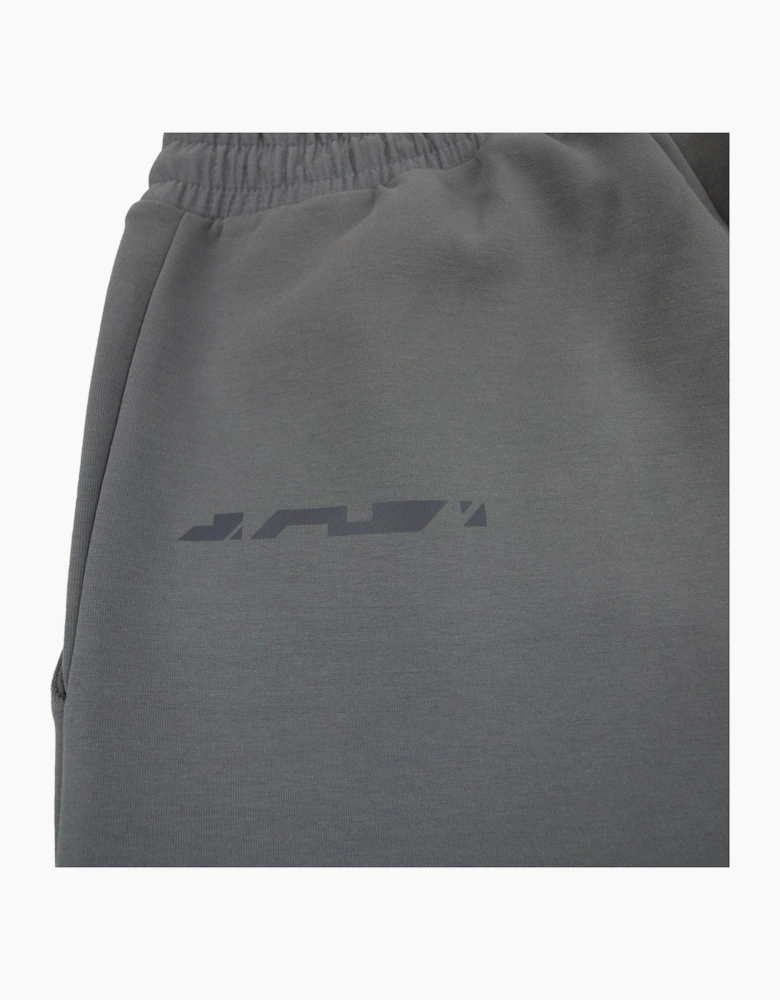 Hugo Boss Hariq Cotton-blend Tracksuit Bottoms With Decorative Reflective Logo Dark Grey