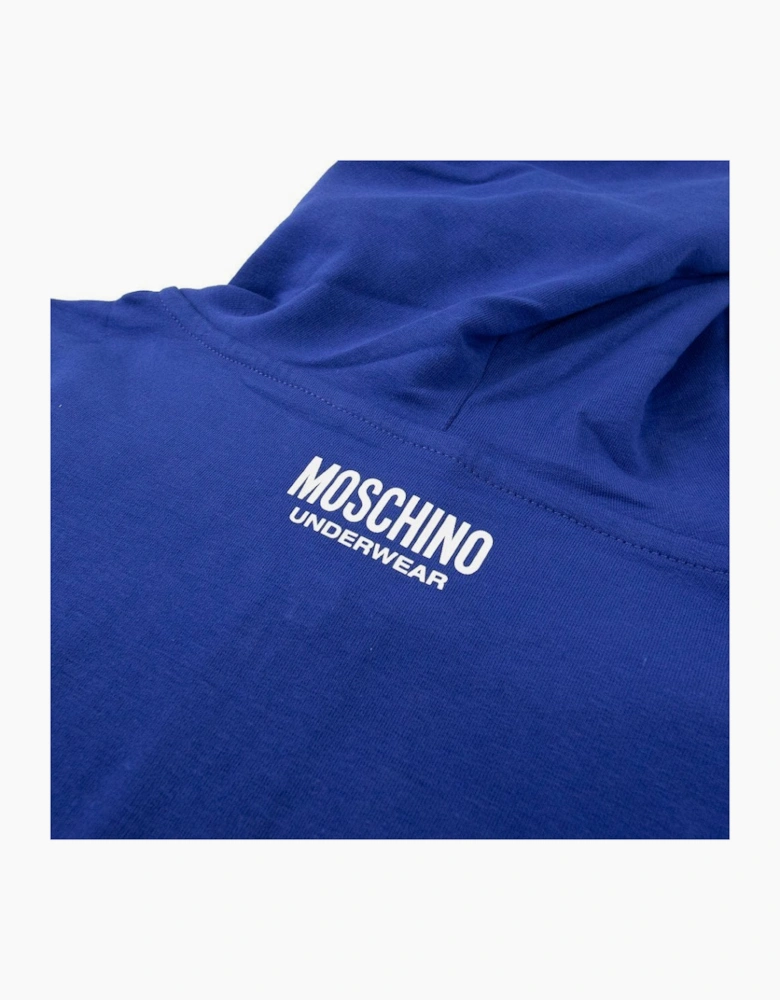 Moschino Underwear Pocket Tape Logo Hoody Elec Blue