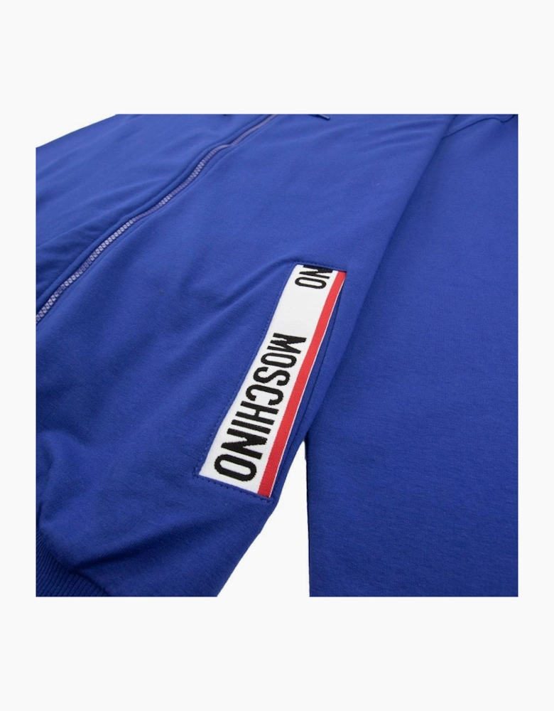 Moschino Underwear Pocket Tape Logo Hoody Elec Blue