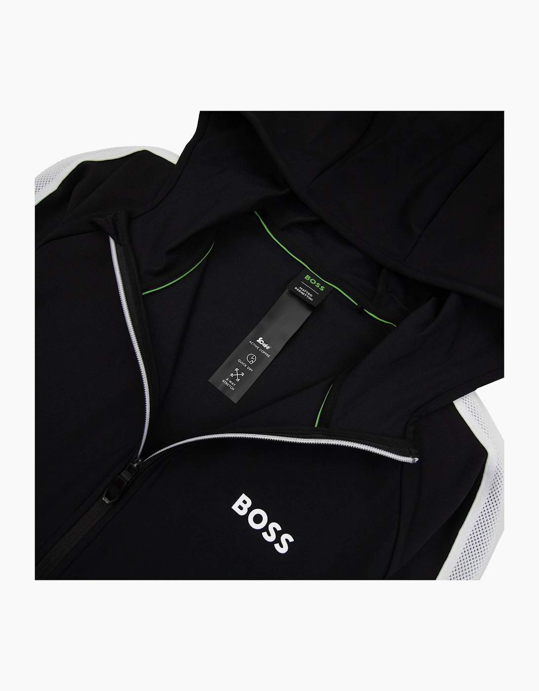 Hugo Boss Boss X Matteo Berrettini Regular-fit Zip-up Hoodie With Signature-stripe Artwork Black 001