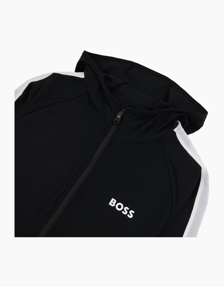 Hugo Boss Boss X Matteo Berrettini Regular-fit Zip-up Hoodie With Signature-stripe Artwork Black 001