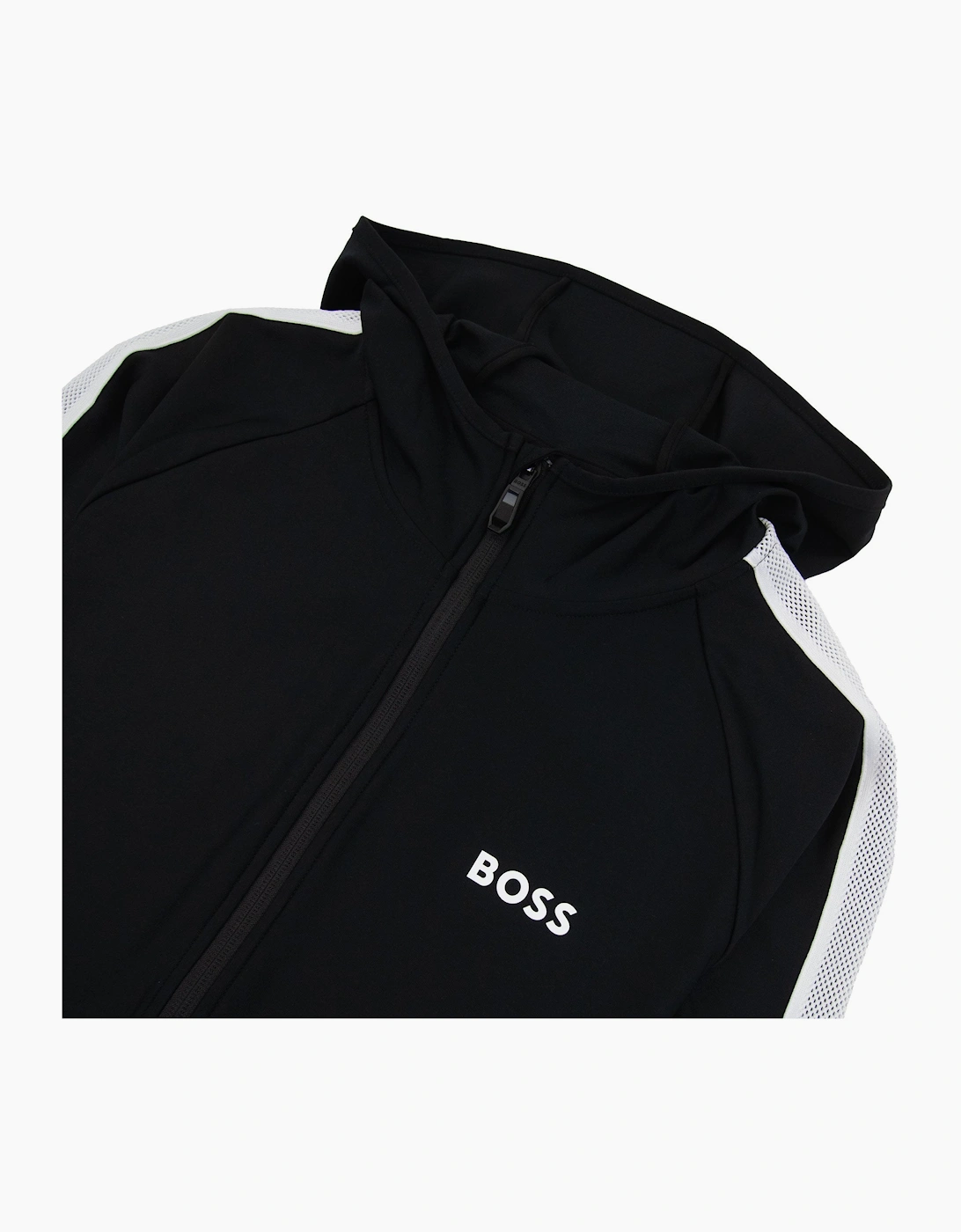 Hugo Boss Boss X Matteo Berrettini Regular-fit Zip-up Hoodie With Signature-stripe Artwork Black 001