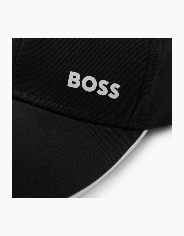 Hugo Boss Logo-print Cap In Cotton Twill Black 001