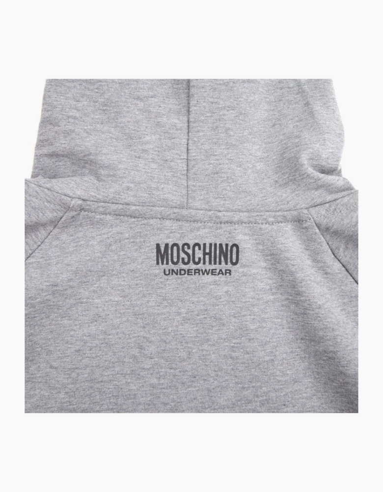Moschino Underwear Arm Tape Logo Zip Up Hoody Dark Grey