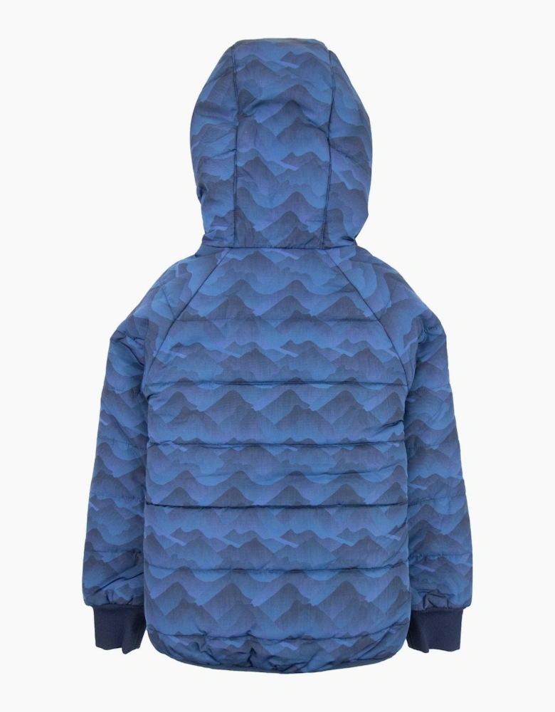 Hugo Boss Kids Logo Print Camo Down Jacket Navy Blue