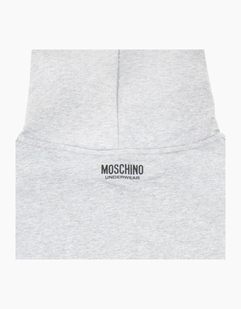 Moschino Underwear Tape Logo Lounge Hooded Sweatshirt Grey 0489