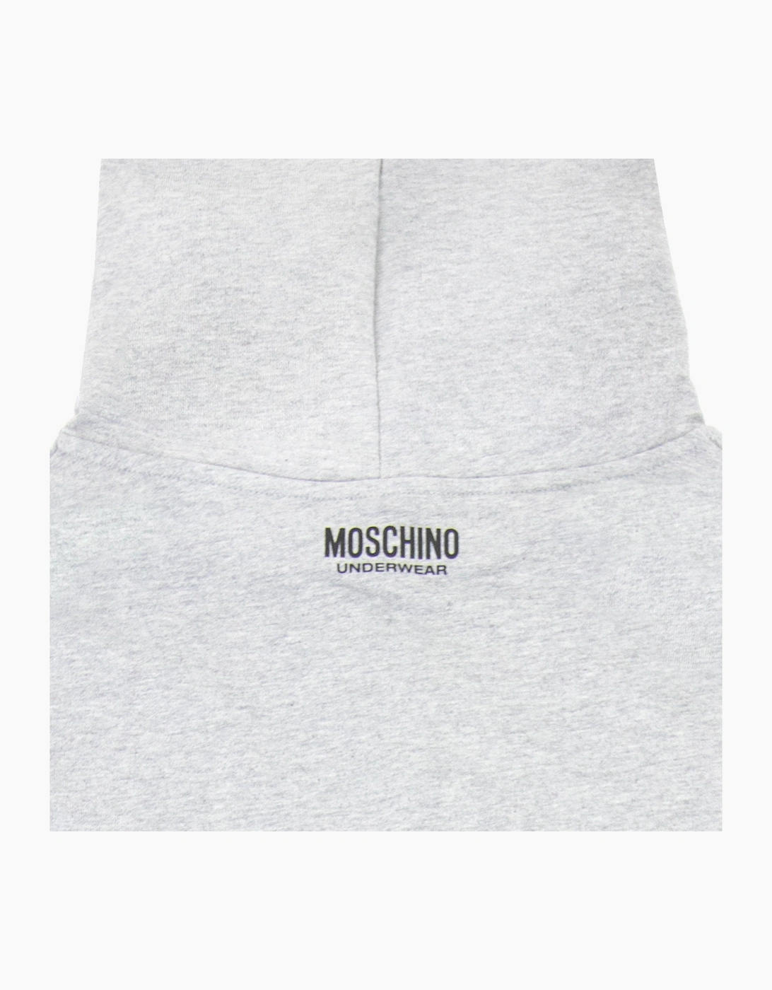 Moschino Underwear Tape Logo Lounge Hooded Sweatshirt Grey 0489