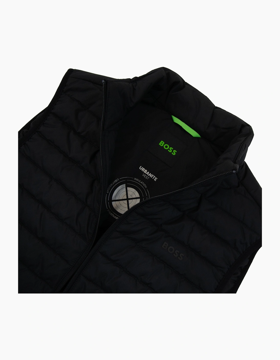 Hugo Boss V-thor Regular-fit Zipped Gilet In Water-repellent Fabric Black 001