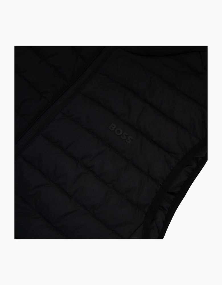 Hugo Boss V-thor Regular-fit Zipped Gilet In Water-repellent Fabric Black 001