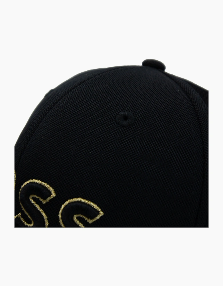 Hugo Boss Knitted-piqué Six-panel Cap With Embroidered Logo Black 003