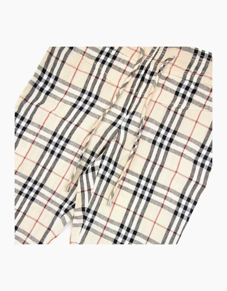 Burberry Woman Garrick Check Wide Leg Trouser Camel
