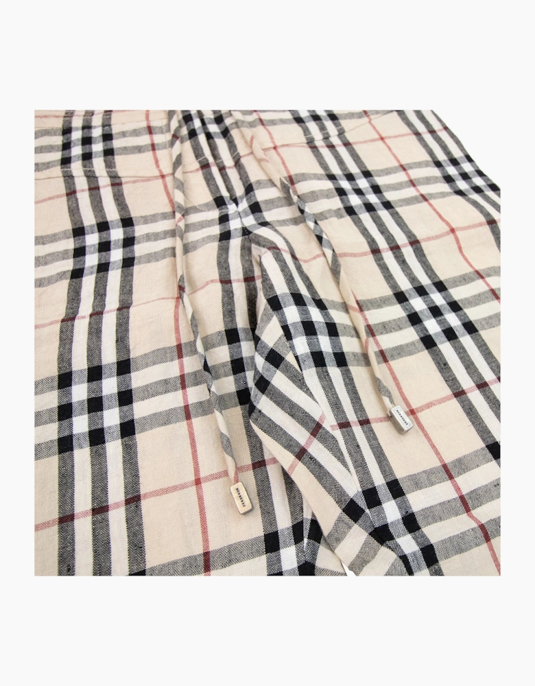 Burberry Woman Garrick Check Wide Leg Trouser Camel