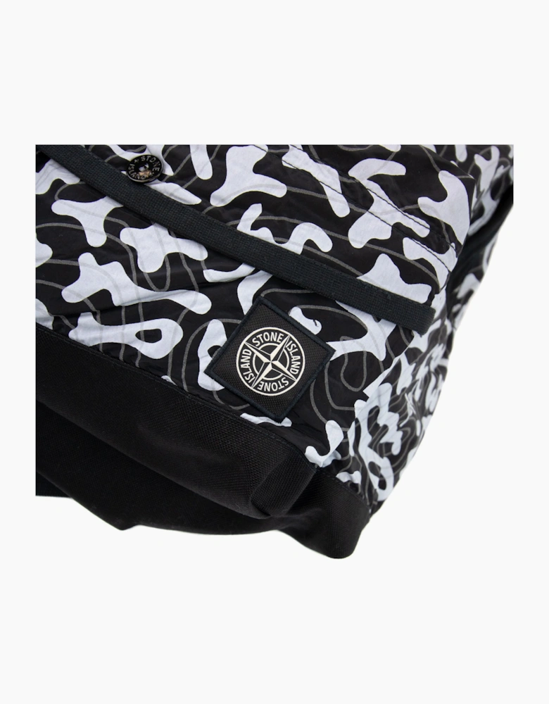 Stone Island Junior 90765 Nylon Metal Camo Reflective Print Back Pack Black V0029
