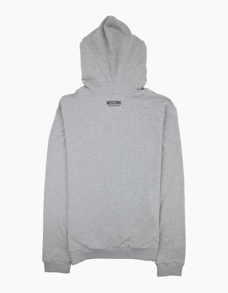 Moschino Underwear Pocket Tape Logo Hoody Light Grey