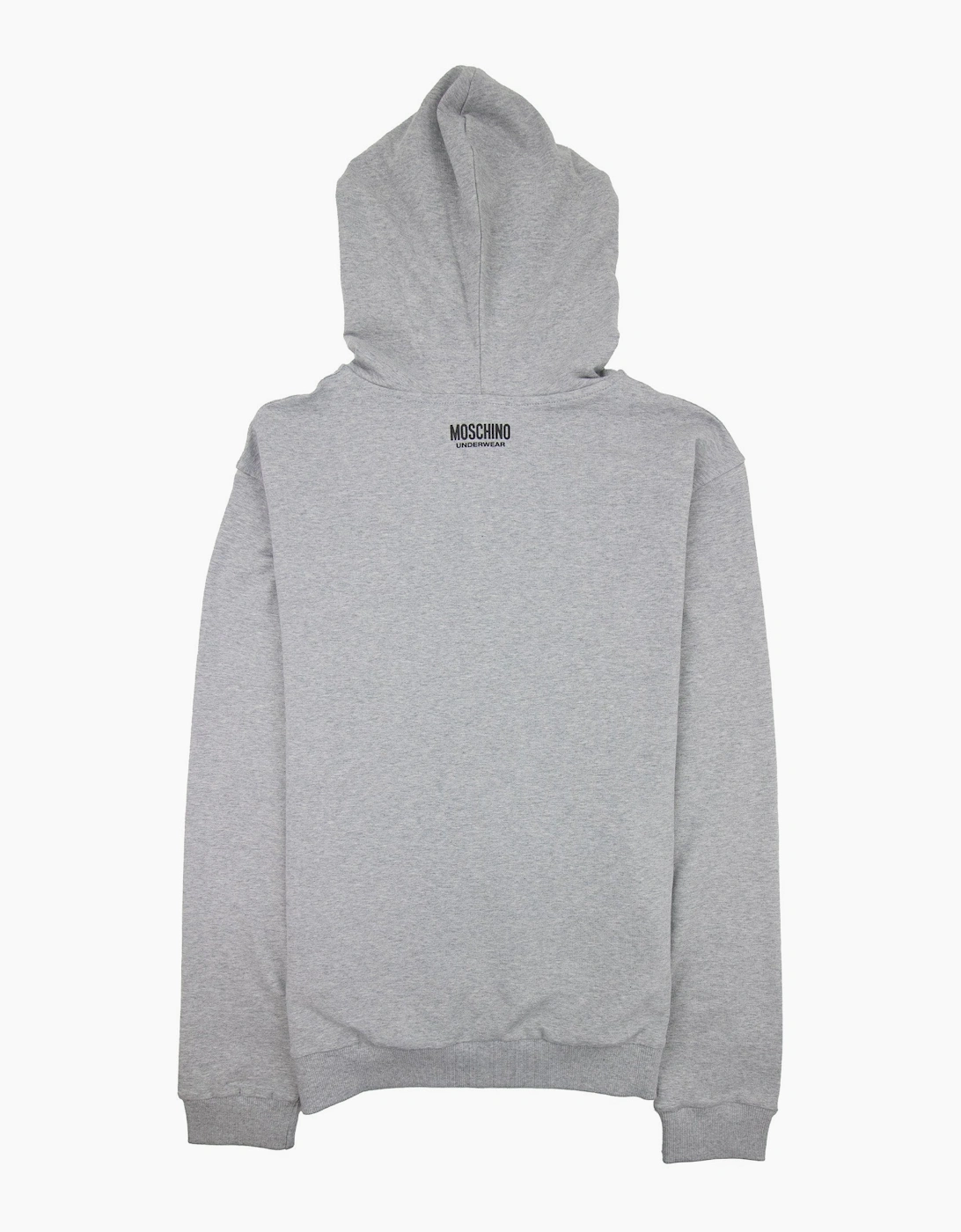Moschino Underwear Pocket Tape Logo Hoody Light Grey