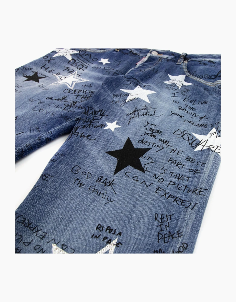 Dsquared2 Skater Star Wash Jeans Navy Blue 470