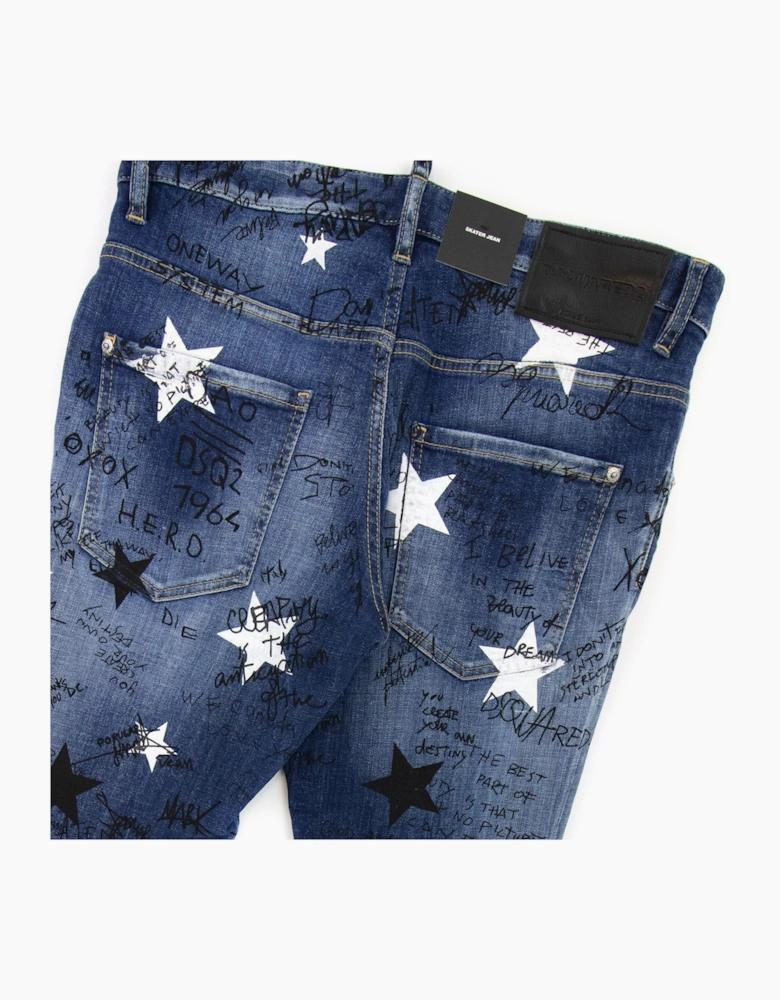 Dsquared2 Skater Star Wash Jeans Navy Blue 470